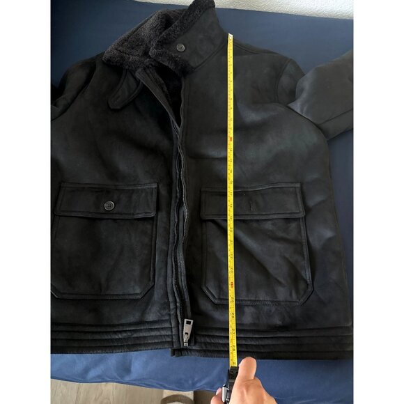 Club Room Mens XXL Black Faux Shearling-Lined Jacket With Full Zipper & Button P - Picture 7 of 7
